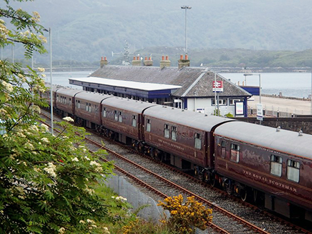 Royal Scotsman train at Kyle of Lochalsh station
